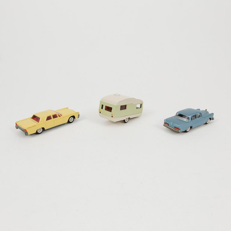 Seven Tekno vehicles from the 1960s.