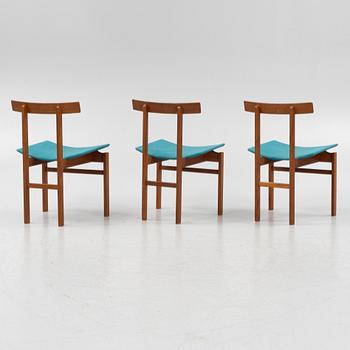 Inger Klingenberg, three model 193 teak chairs, France & Son, 1960's.