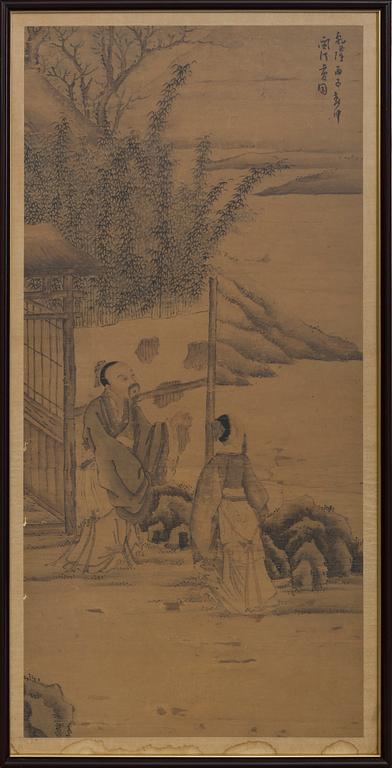 UNIDENTIFIED ARTIST, ink and colour on paper, Qing dynasty, after Shanguan Zhou, dated 1756.