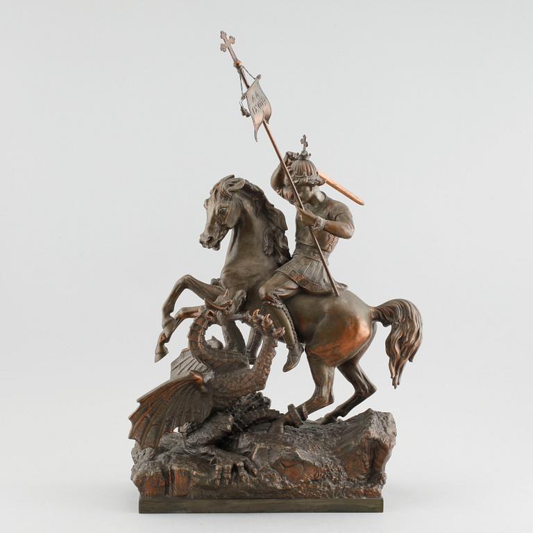 UNKNOWN ARTIST, sculpture, patinated metal, signed A Meves, Berlin, Deponirt, beginning of 20th century.