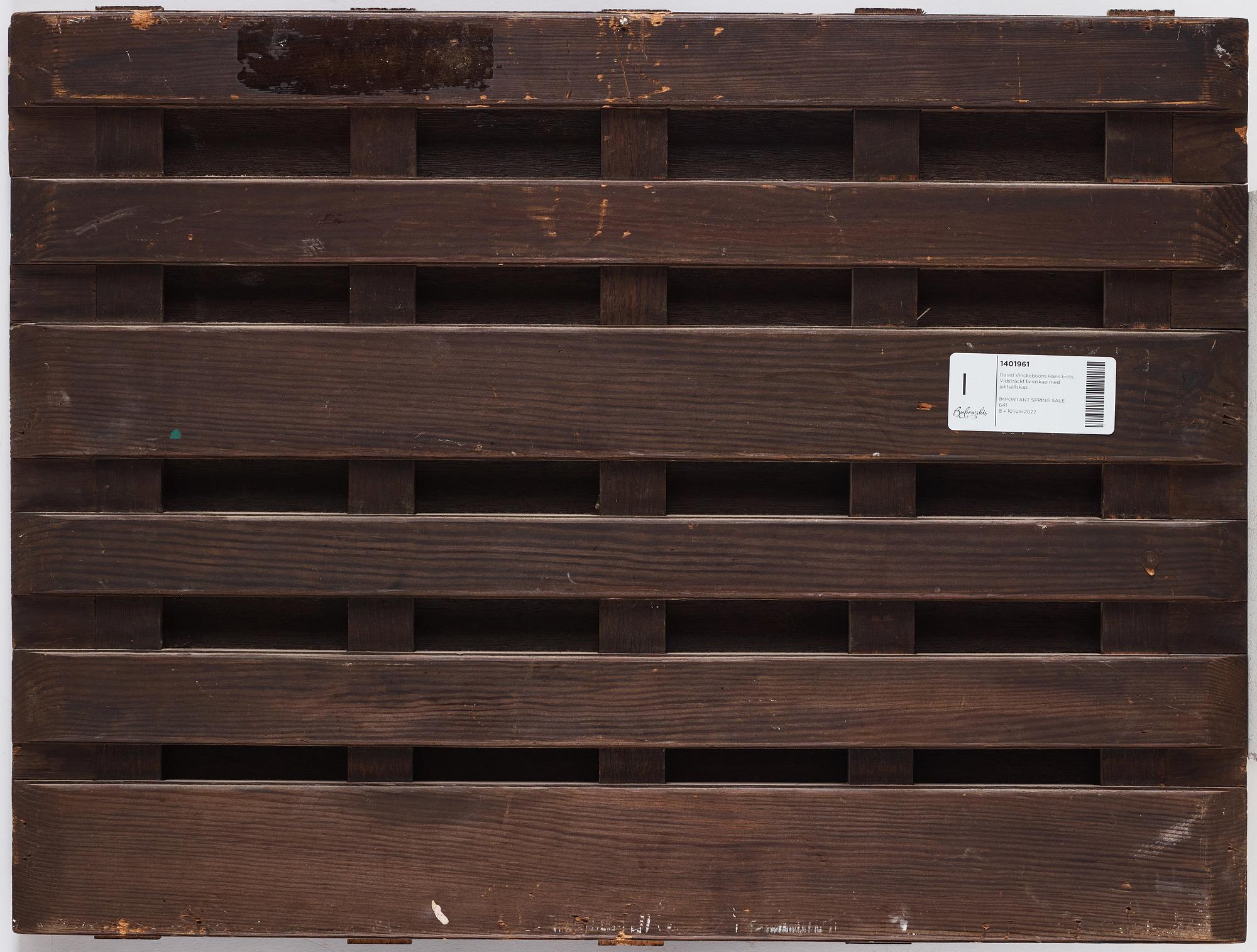 David Vinckboons Follower of, An extensive landscape with hunters.