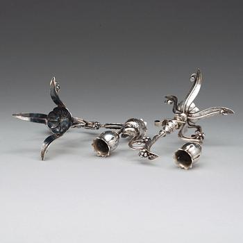 A pair of  K. Anderson silver candelabra, Stockholm 1930.
