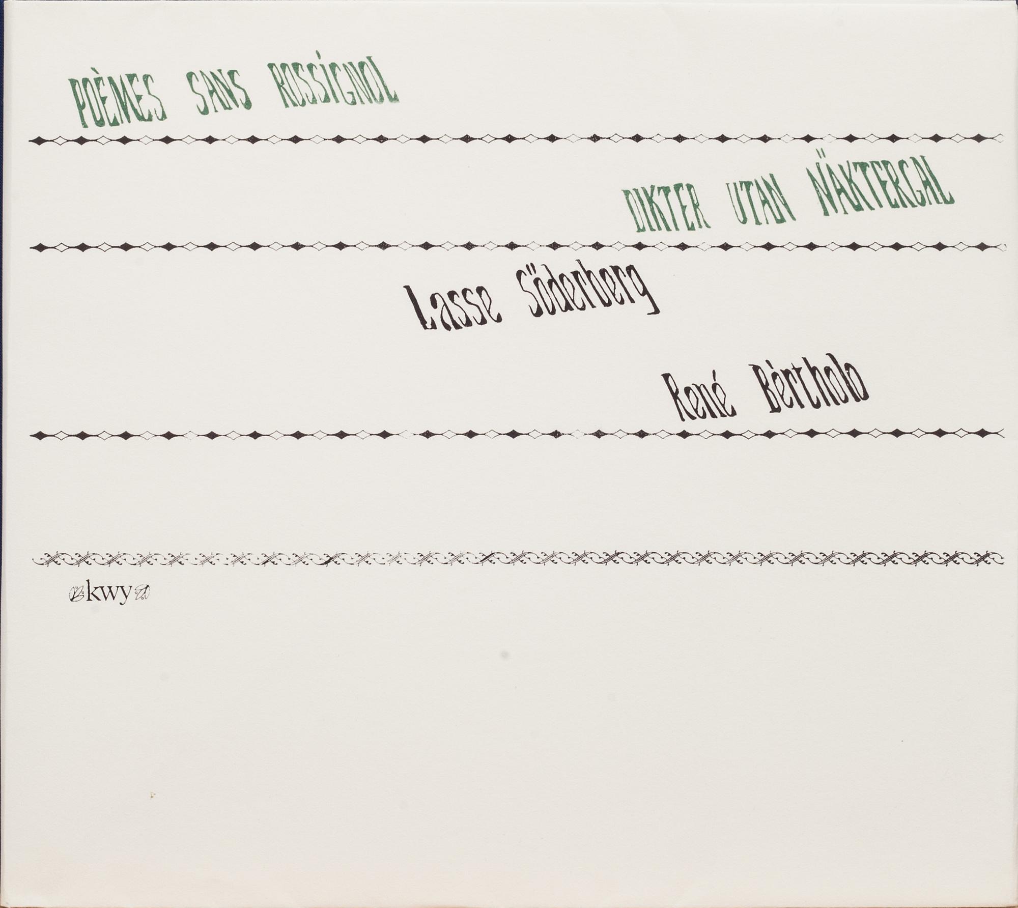 RENÉ BÈRTHOLO m.fl, seriegrafier. 2 kassetter.