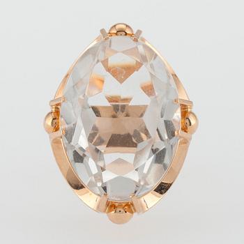 Elis Kauppi, RING, 14K guld, bergskristall, Kupittaan Kulta 1973.