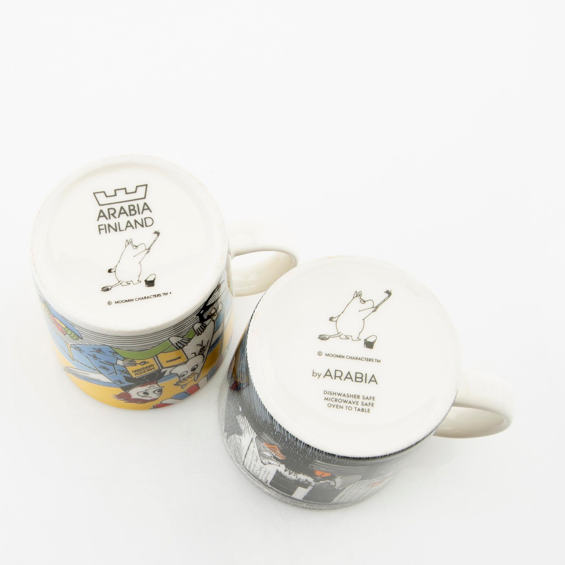 Muggar, 9 st, Moomin characters/Mumin, Arabia, Finland.