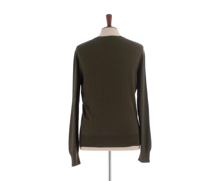 YVES SAINT LAURENT, a men's green wool sweater, size M.