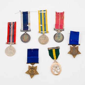 MILITÄRA MEDALJER, 6 st, Storbritannien.