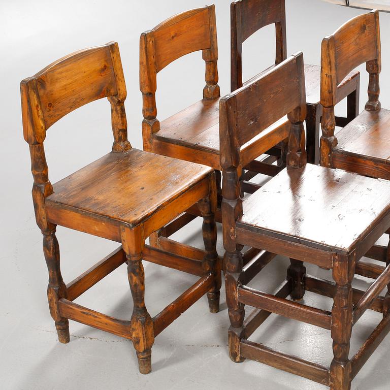 Nine chairs, 19th century.