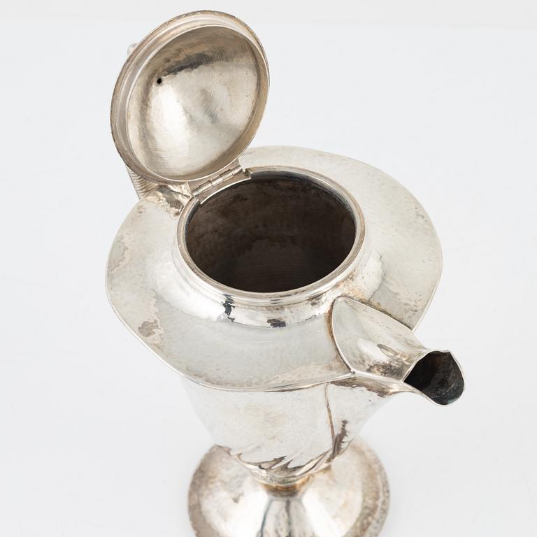 A Swedish Art deco silver four piece coffee-set, marks of K. Andersson, Stockholm 1920.