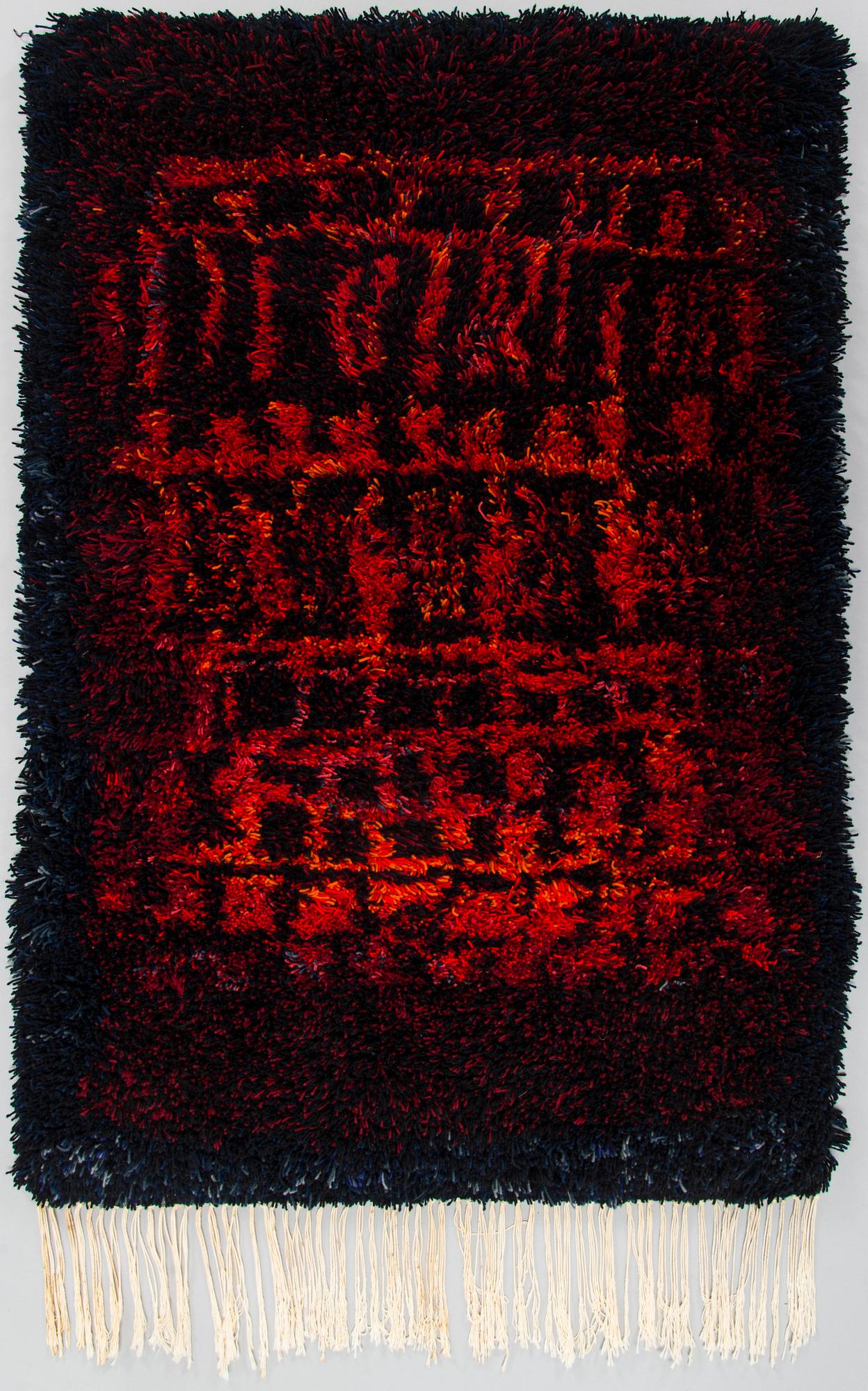 Leena-Kaisa Halme, , a Finnish long pile rug. Model for Neovius. Circa 110 x 80 cm.