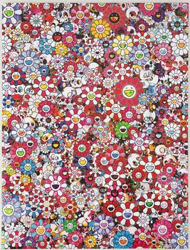 Takashi Murakami, "Skulls and Flowers (Pink)".