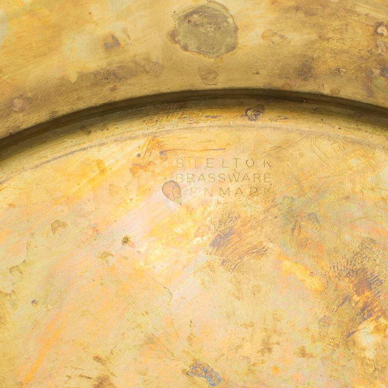 12 brass plates by Stelton, Denmark, second half of the 20th century.