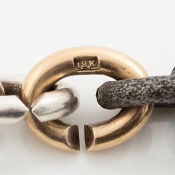 Mikael Hamma, a bracelet 18K gold, sterling silver and oxidised iron, Stockholm 1996.