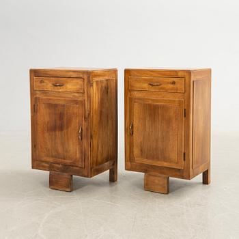 Bedside tables, a pair, first half of the 20th century.