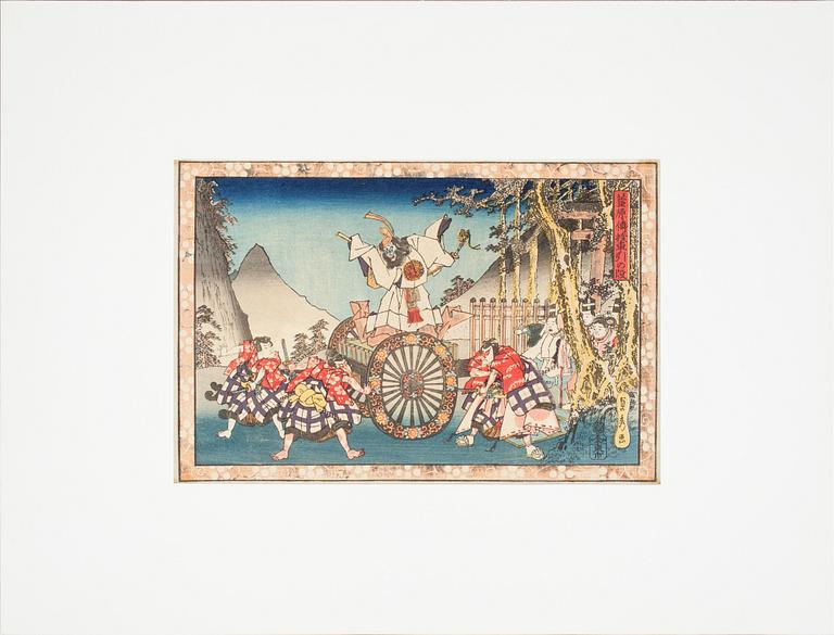 TRÄSNITT, 2 st, båda bär sign. 1800-talets mitt.