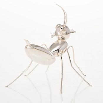RU RUNEBERG. A small sterling silver oil decanter 'Pissing ant'. Vaasa 2014.