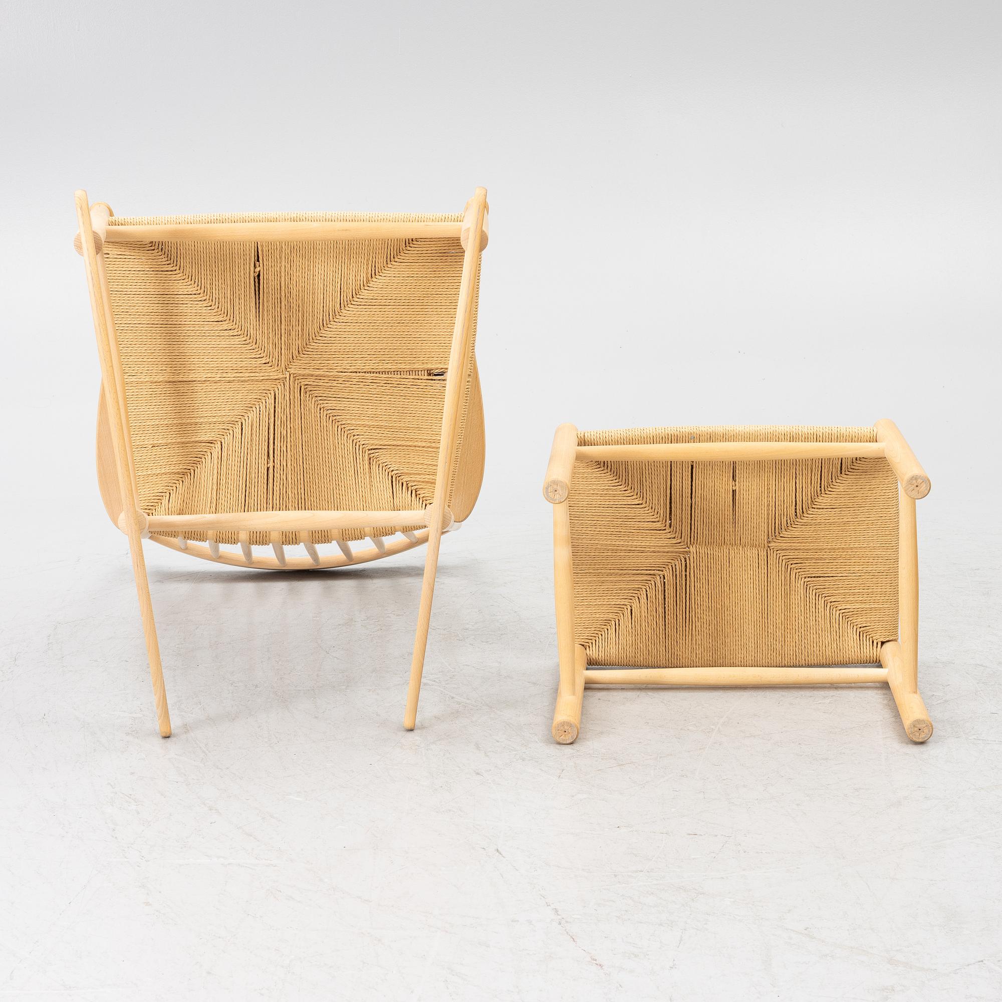 Hans J. Wegner, Rocking chair, “J 16”, with footstool, Denmark.