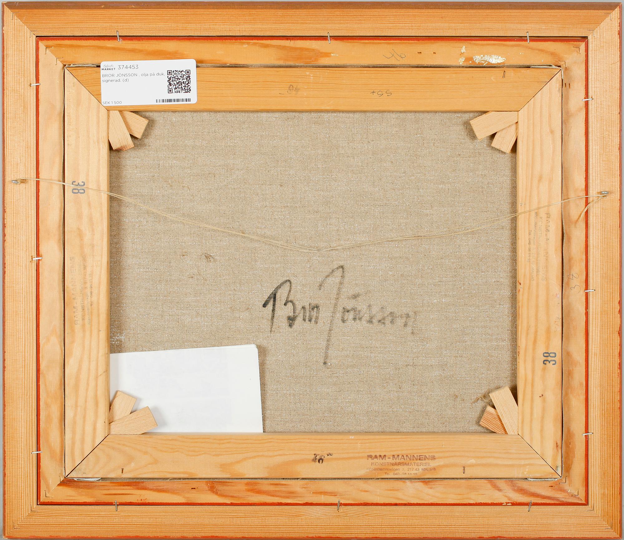 BROR JÖNSSON , olja på duk, signerad.