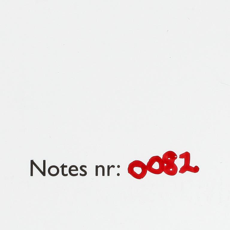 RICHARD RYAN, "Pink toy", signerat fotografi, Notes nr 0082, ur serien "Notes by Ryan". 2011.