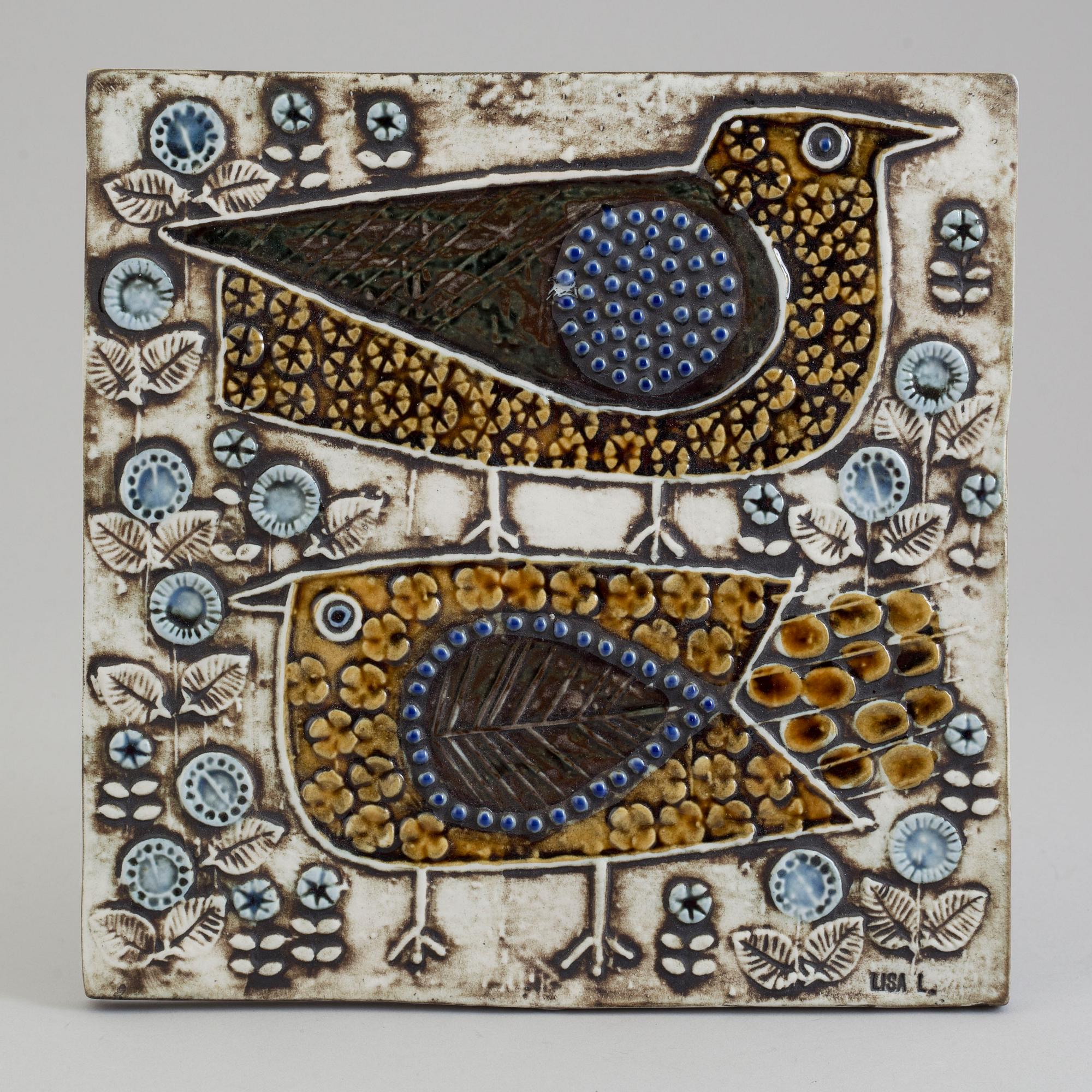 A Lisa Larson stoneware wall relief, for Gustavsberg.