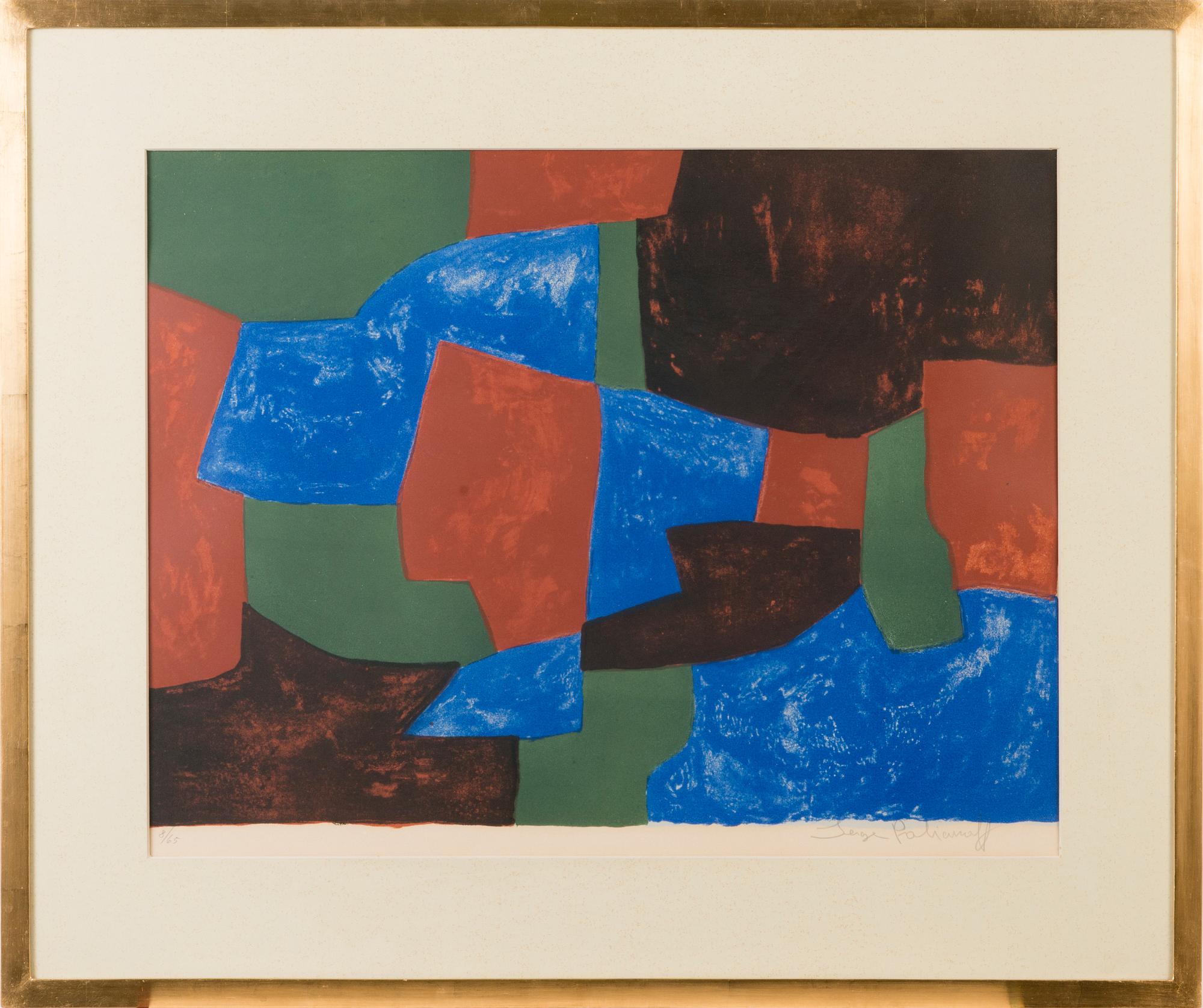SERGE POLIAKOFF, "COMPOSITION BLEUE, VERTE ET ROUGE".