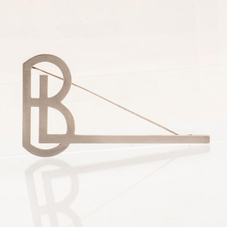 Wiwen Nilsson, monogram brooch silver, Lund 1939.