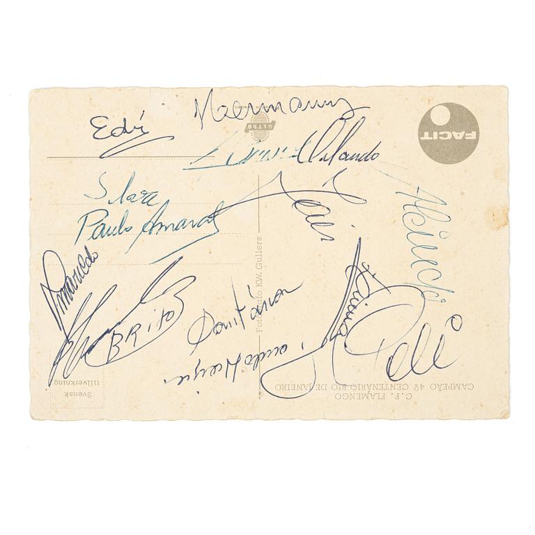 Autographs, Brazilian footballers, including Pelé, 1966.