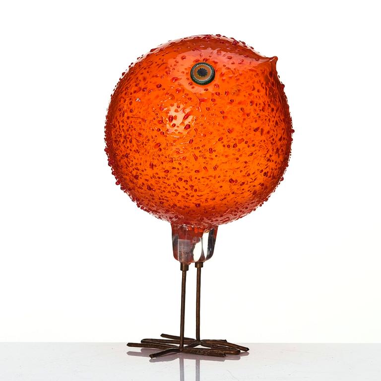 Alessandro Pianon, a 'Pulcino' glass sculpture of a bird, Vistosi, Murano Italien 1960-tal.