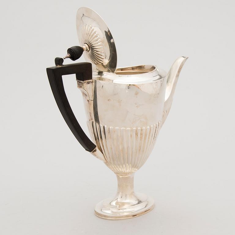 KAFFESERVIS, 3 delar, silver, London 1903-1905.