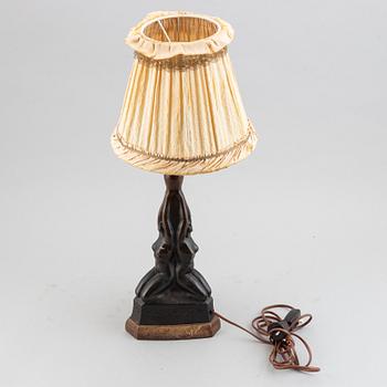 Halvar Frisendahl, a bronze table lamp, signed and dated 1919.