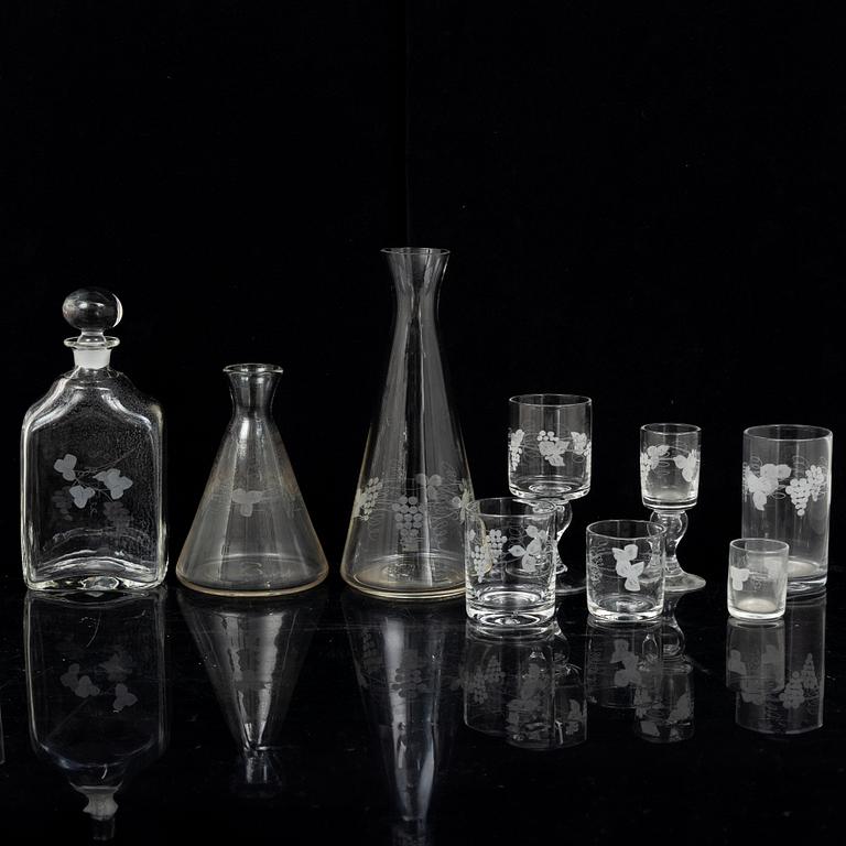 A 59-piece glass service, 'Swedish Old', Reijmyre.