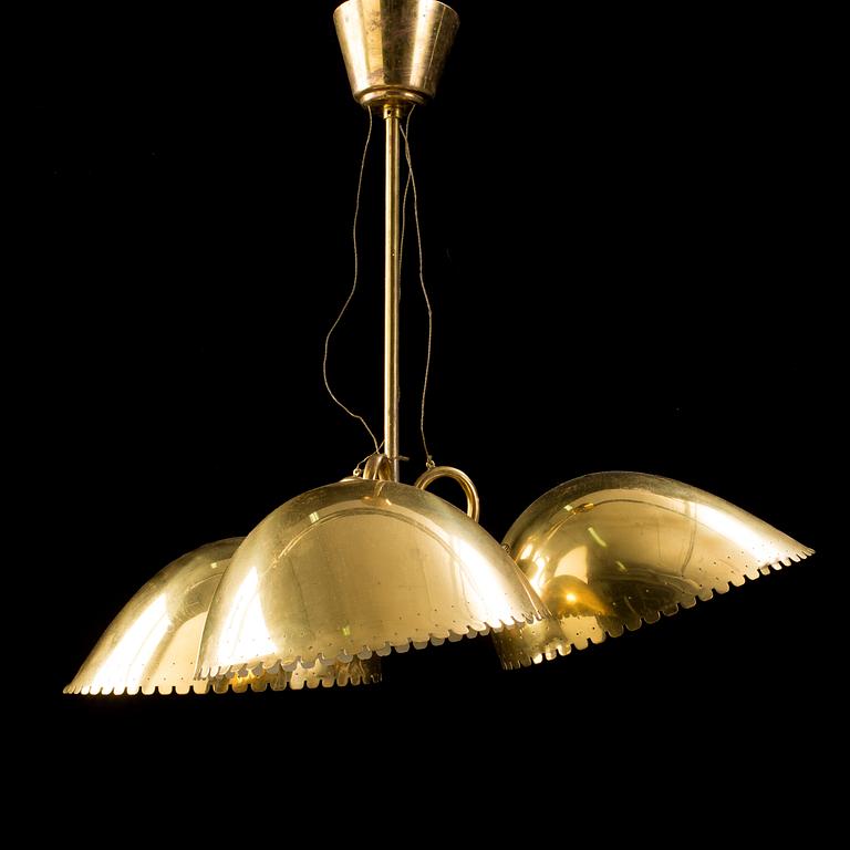 A Carl-Axel Acking Swedish Modern brass ceiling light, 1940's.