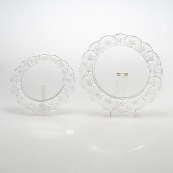Tallrikar, 20 st, "Honfleur", Lalique, Frankrike 1900-talets senare hälft.