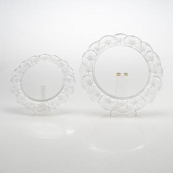 Lautasia, 20 kpl, "Honfleur", Lalique Ranska 1900-luvun loppupuoli.