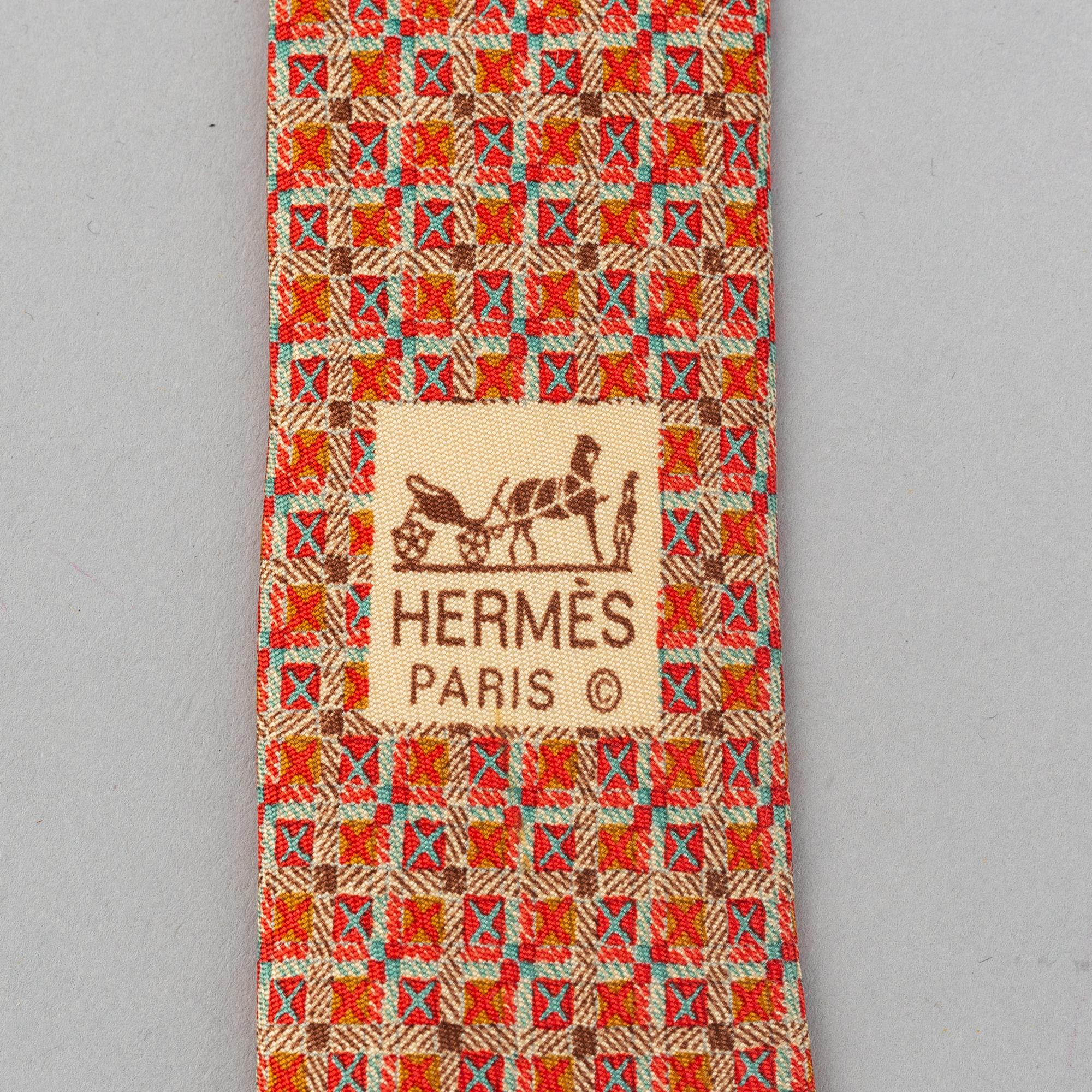 Hermès, three silk ties.
