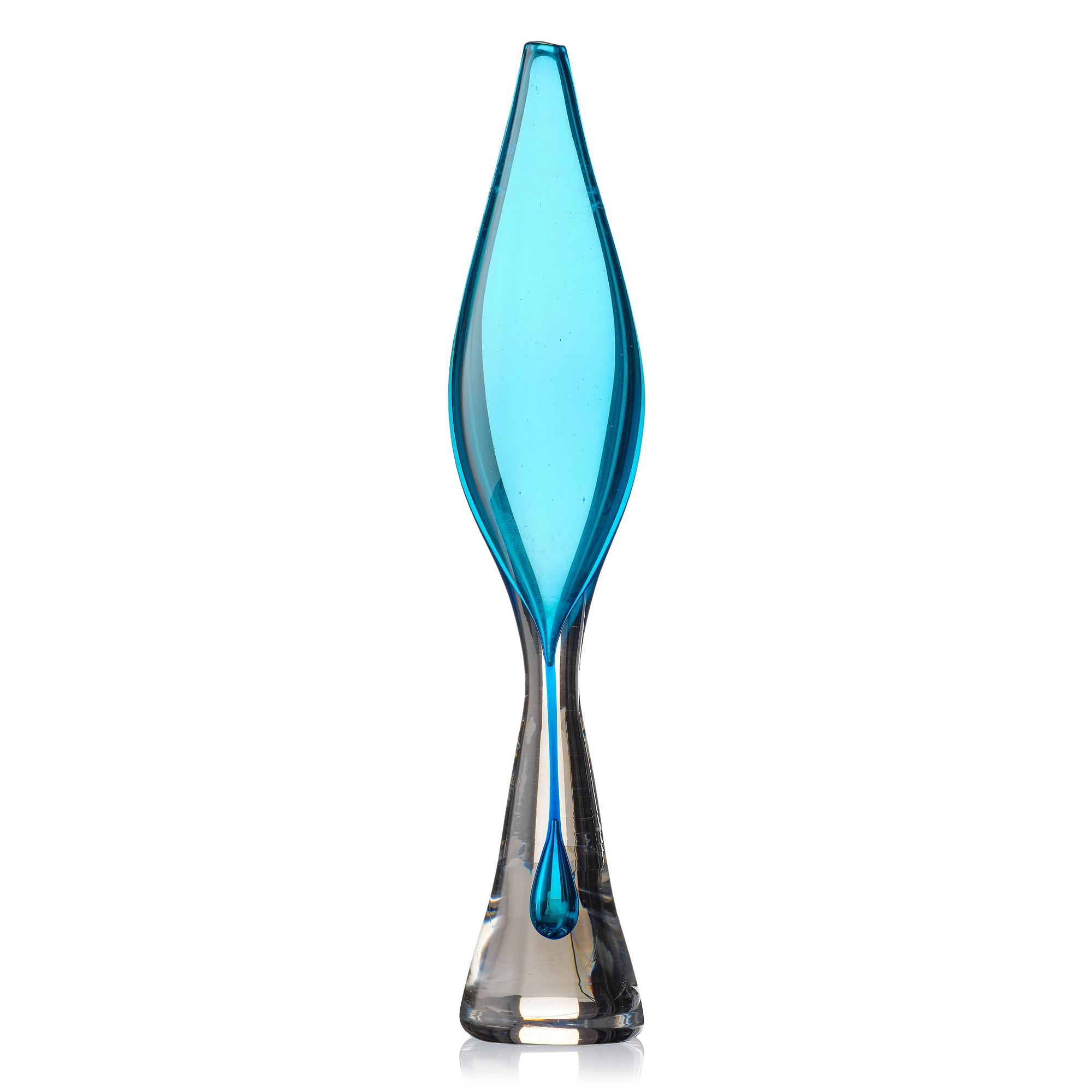 Vicke Lindstrand, a unique glass vase, Kosta, Sweden 1950s.