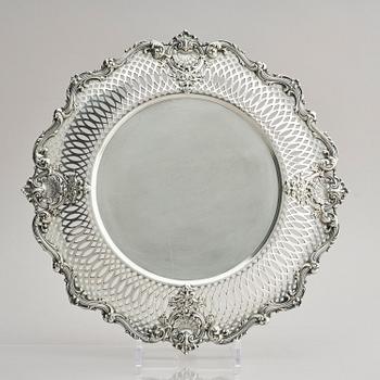 Praktskål med fat, sterling silver, Black, Starr & Frost, New York 1874-1908.
