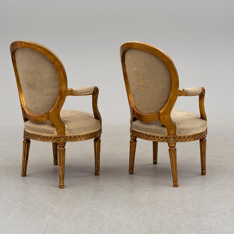 ARMCHAIRS, a pair, gustavian, late 18th century.