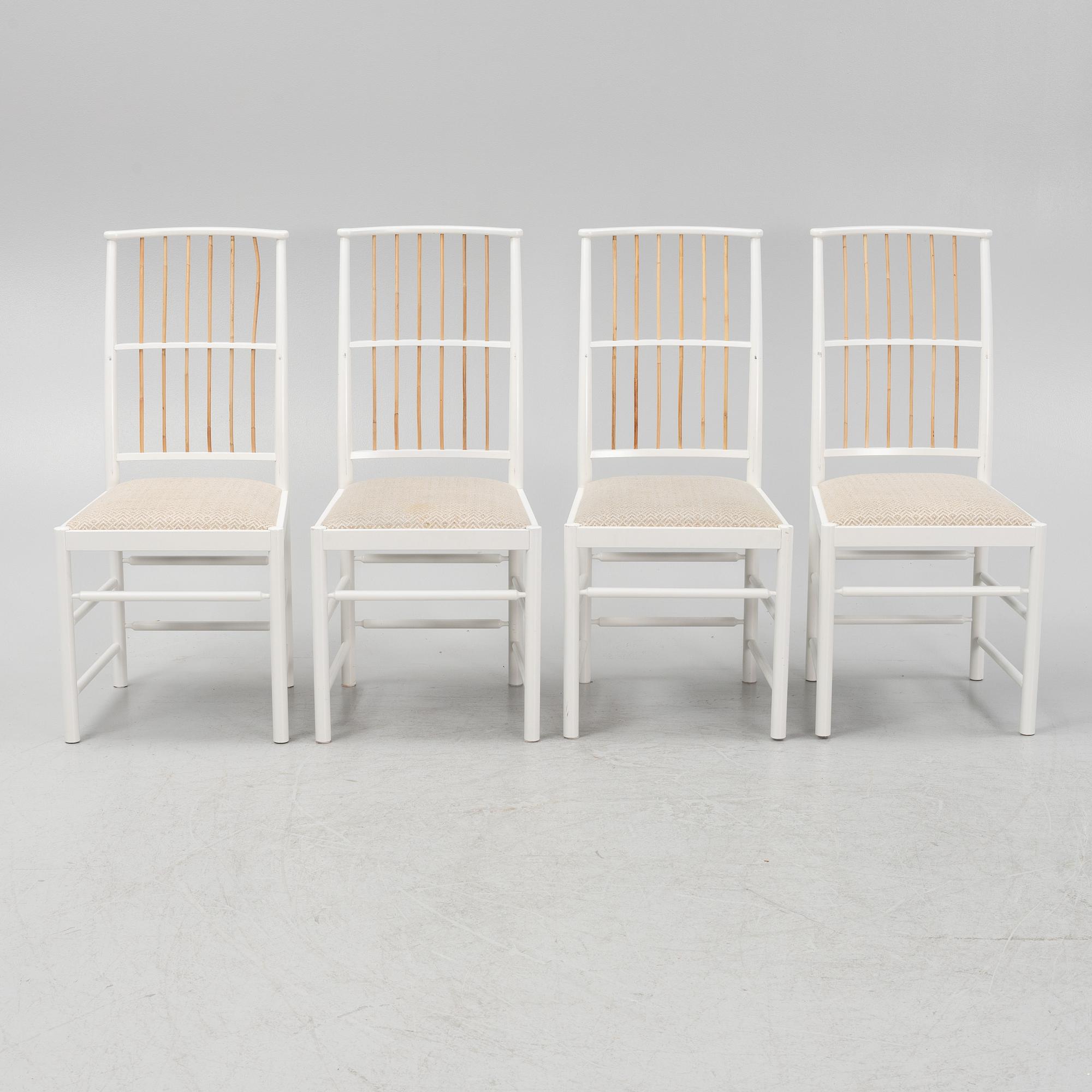 Josef Frank, chairs, set of 4, model 2025, Svenskt Tenn, Sweden, 2000s.