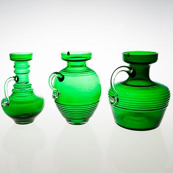 TAMARA ALADIN, MALJAKOITA, 3 kpl, "Kleopatra", Riihimäen Lasi, 1970-73. Sarja muotoiltu 1969.