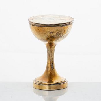 A Swedish early 19th century silver-gilt dubble salt-cellar, mark of Pehr Zethelius, Stockholm 1807.