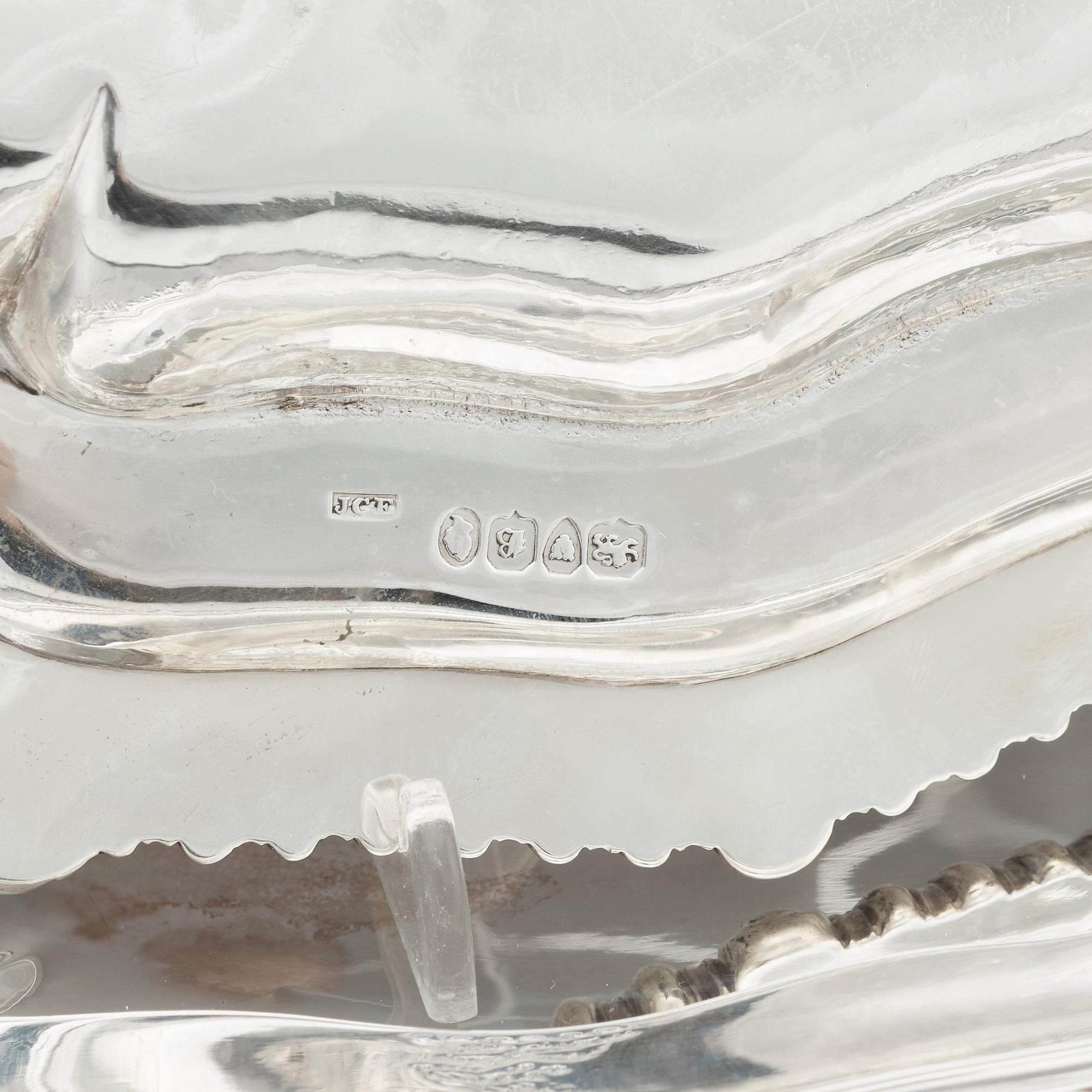 An English set of 4 x 2 silver plates, mark of Burwash & Sibley, E. Farrell, J.C. Edington London 1806-1837. (8).