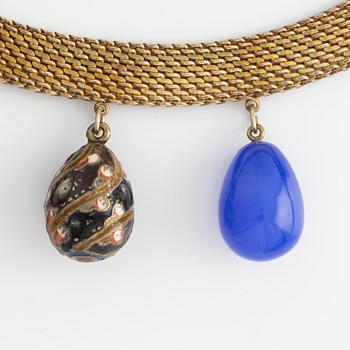 Necklace with 22 miniature Easter eggs, one of which is by Carl Fabergé.