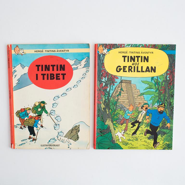 Tintin, comic books, 6 pcs, Hergé.