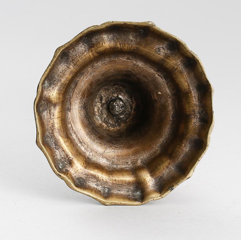 LJUSSTAKE, mässing, 1700/1800-tal.
