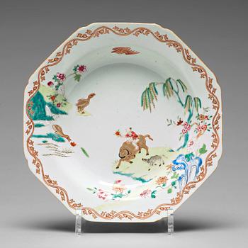 820. A set of six famille rose soup dishes, Qing dynasty, Qianlong (1736-95).