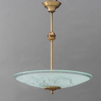 A Swedish Modern ceiling lamp, 1940s.