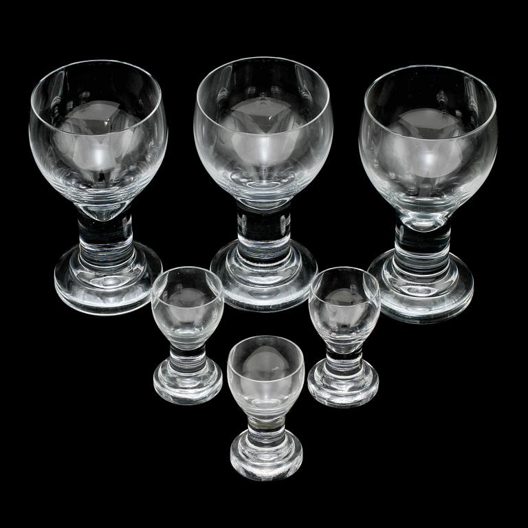 ÖLGLAS, 12 st, SNAPSGLAS, 12 st, Boda glasbruk, 1900-talets andra hälft.