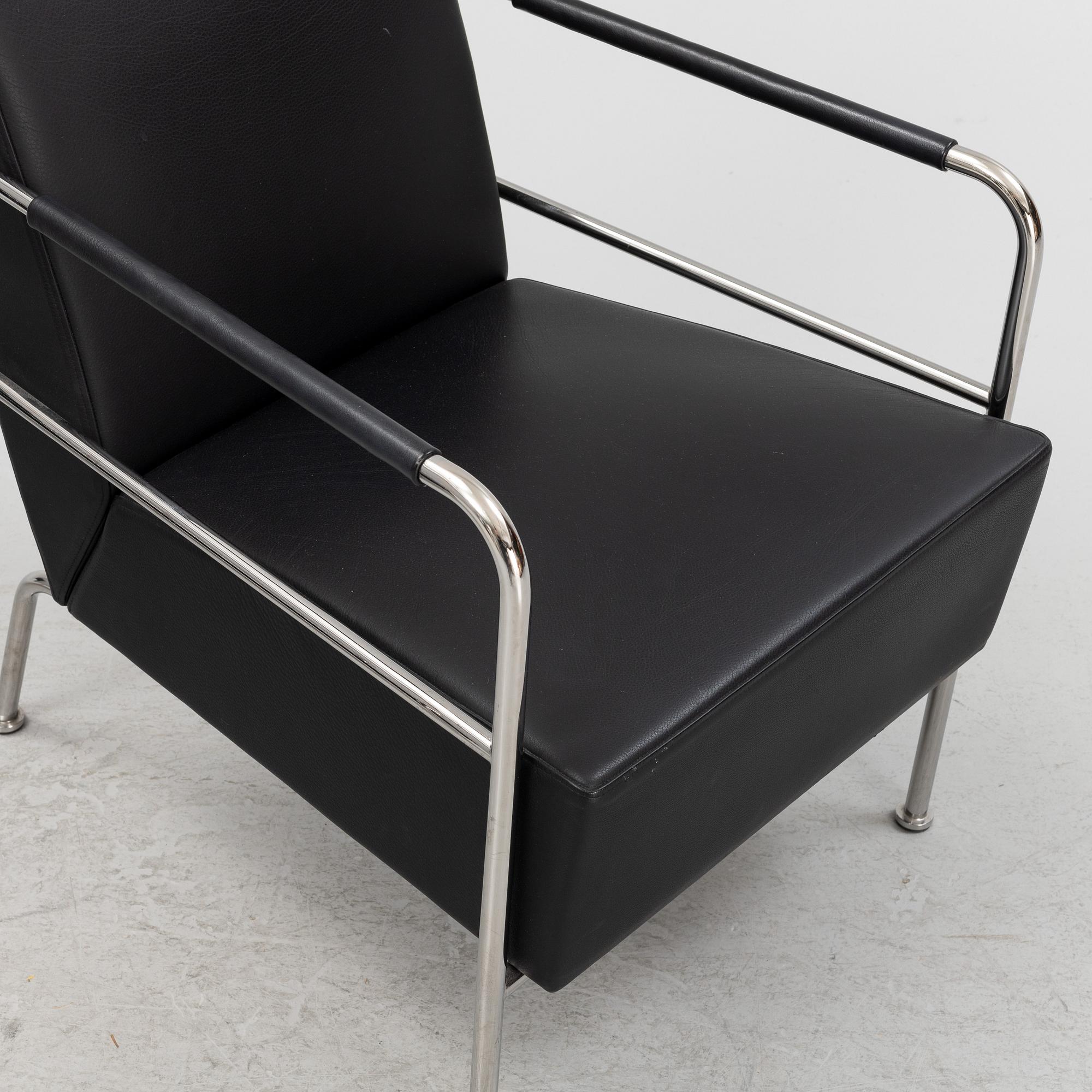 Gunilla Allard, a pair of leather upholstered 'Cinema' easy chairs, Lammhults.