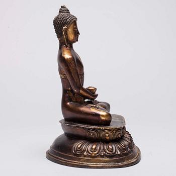 BUDDHA, patinerad mässing, Tibet, 1900-talets senare hälft.